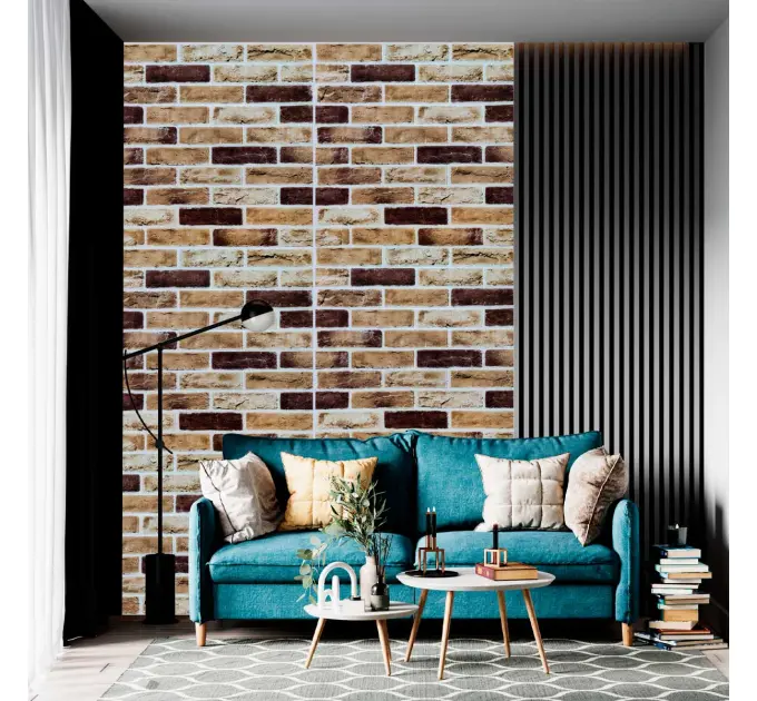 Самоклеюча декоративна 3D панель цегла пісочний клінкер 700x700x5мм (415) 