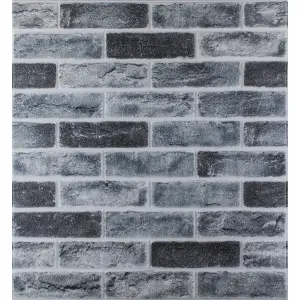 Самоклеюча декоративна 3D панель цегла сіро-синій клінкер 700x700x5мм (413) 