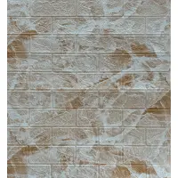 Самоклейка декоративна 3D панель під цеглу мармур капучино 700x770x3мм (220-3)