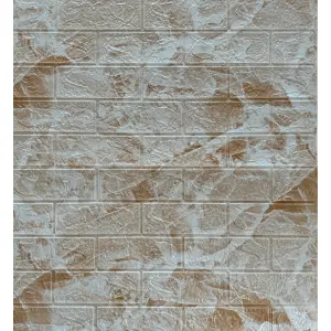 Самоклейка декоративна 3D панель під цеглу мармур капучино 700x770x3мм (220-3)