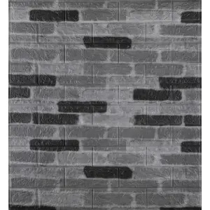 Самоклейка декоративна 3D панель під сіру катеринославську цеглу 700x770x3мм (342-3)