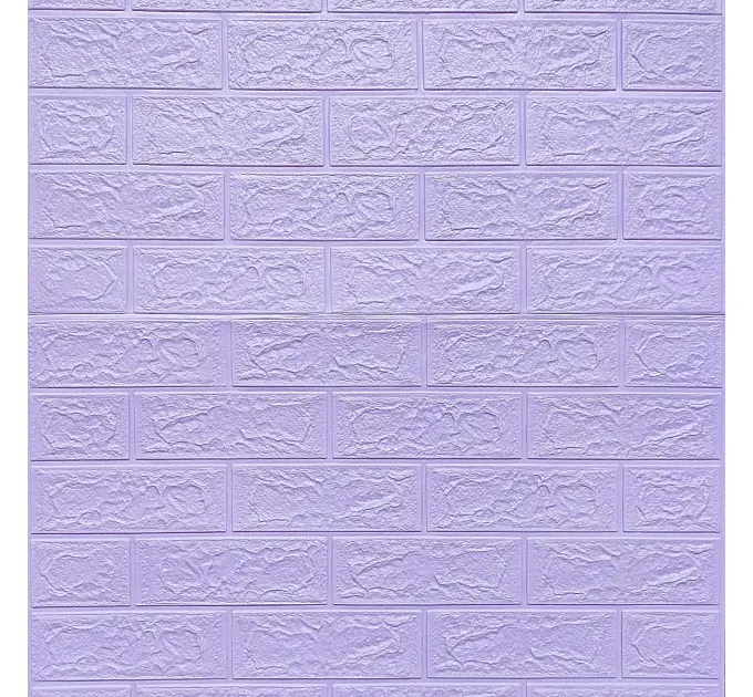 Самоклеюча декоративна 3D панель під світло-фіолетову цеглу в рулоні 3080x700x3мм