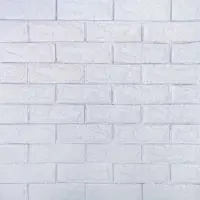 Самоклеюча декоративна 3D панель під білу матову цеглу зі сріблом 700x770x7 мм