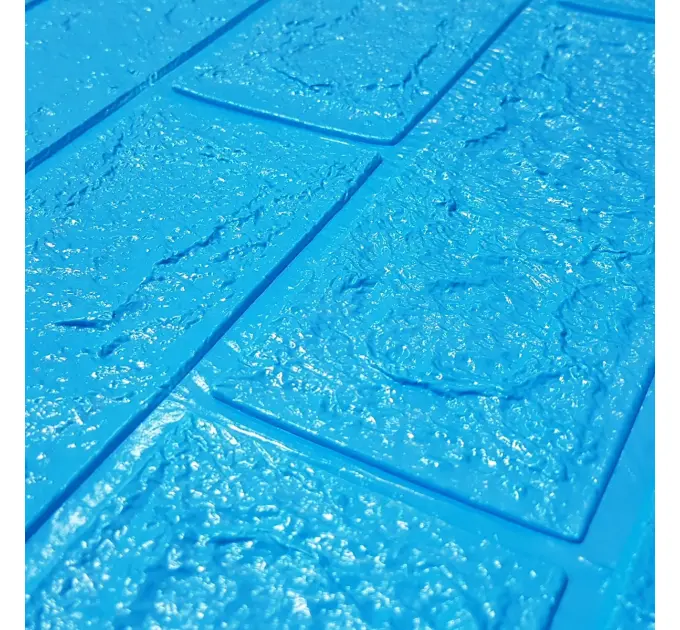 Самоклеюча декоративна 3D панель під синю цеглу в рулоні 20 м 20000x700x3мм 