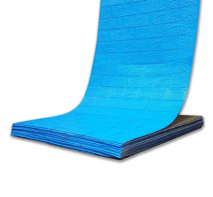 Самоклеюча декоративна 3D панель під синю цеглу в рулоні 20 м 20000x700x3мм 