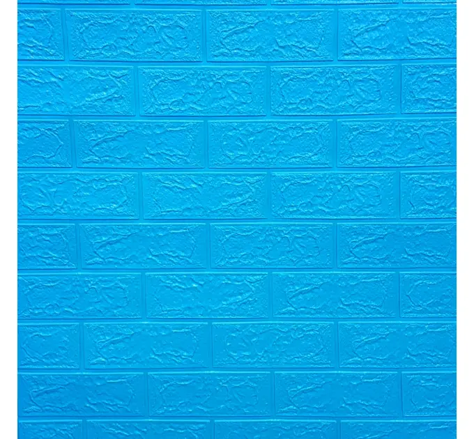 Самоклеюча декоративна 3D панель під синю цеглу в рулоні 20 м 20000x700x3мм 