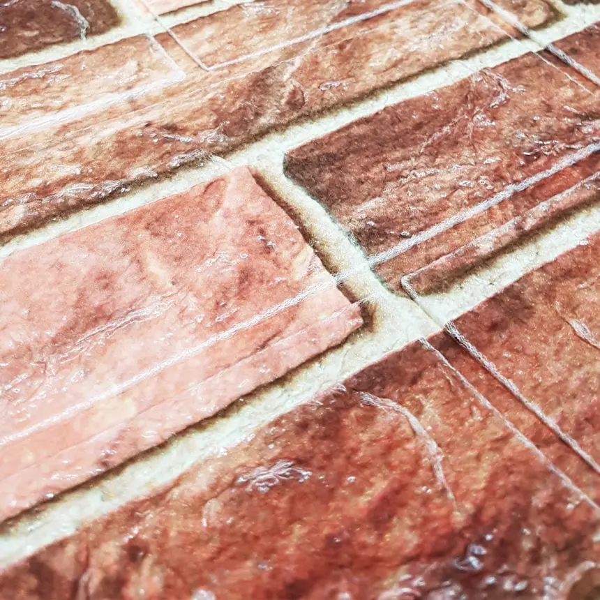 Самоклеюча декоративна 3D панель під коричневу катеринославську цеглу в рулоні 20 м 20000×700×3 мм (54320)