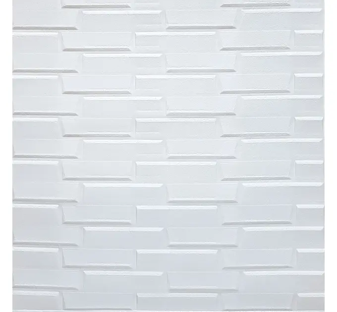 Самоклеюча декоративна 3D панель біла кладка в рулоні 19.6 м 19600x700x5мм