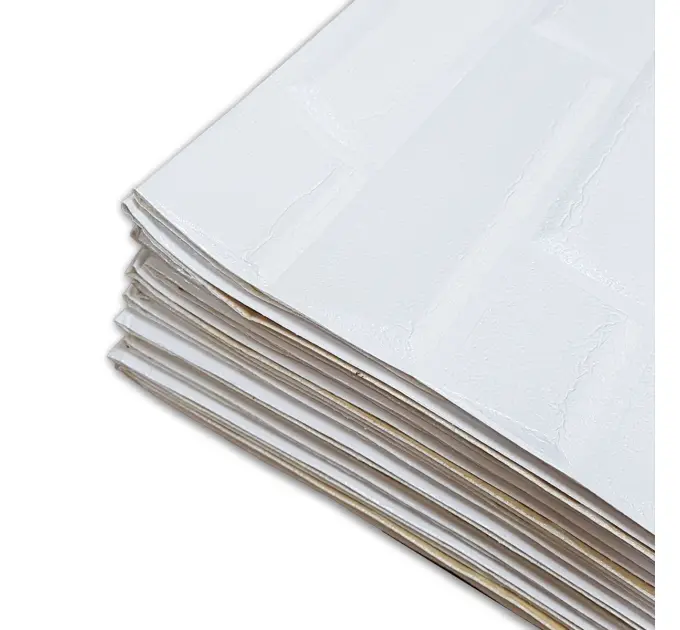 Самоклеюча декоративна 3D панель біла кладка в рулоні 19.6 м 19600x700x5мм