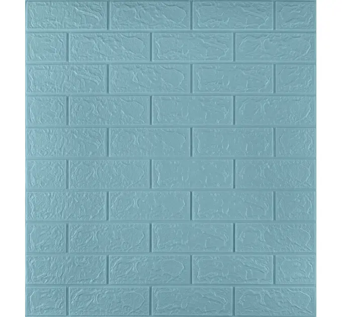 Самоклеюча декоративна 3D панель під бірюзову цеглу в рулоні 3080x700x3 мм 