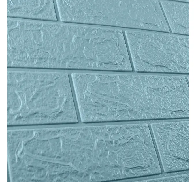 Самоклеюча декоративна 3D панель під бірюзову цеглу в рулоні 3080x700x3 мм 