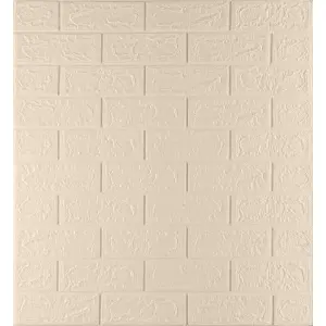 Самоклеюча 3D панель під цеглу кольору слонової кістки 700x770x5 мм (345-5)