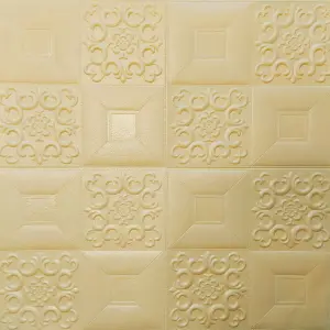Самоклеюча 3D панель бежевий орнамент 700x700x3мм (182-3)