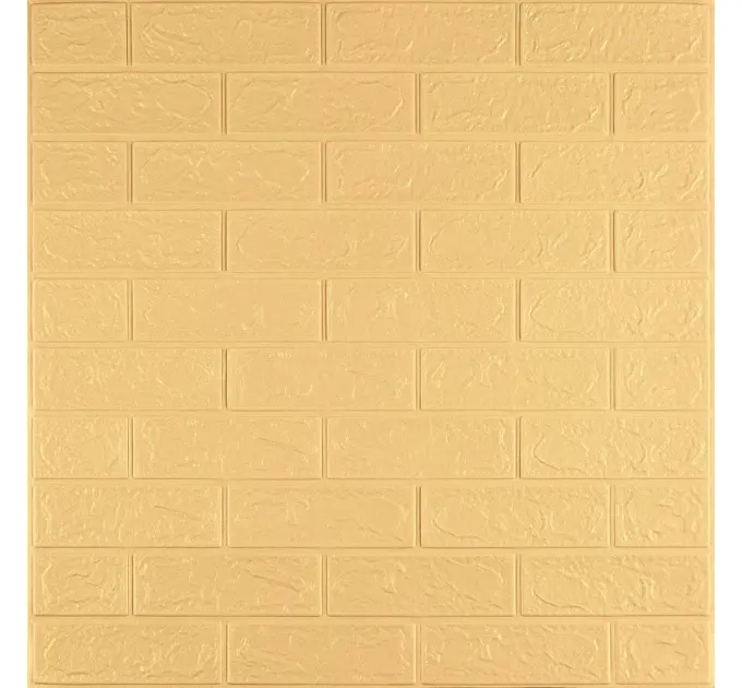 Самоклеюча декоративна 3D панель під бежеву цеглу 700x770x2мм