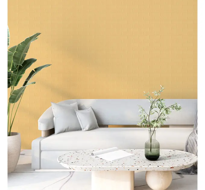 Самоклеюча декоративна 3D панель під бежеву цеглу 700x770x2мм