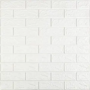 Самоклеюча декоративна 3D панель під білу цеглу 700x770x2 мм