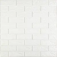 Самоклеюча декоративна 3D панель під білу матову цеглу 700x770x2 мм