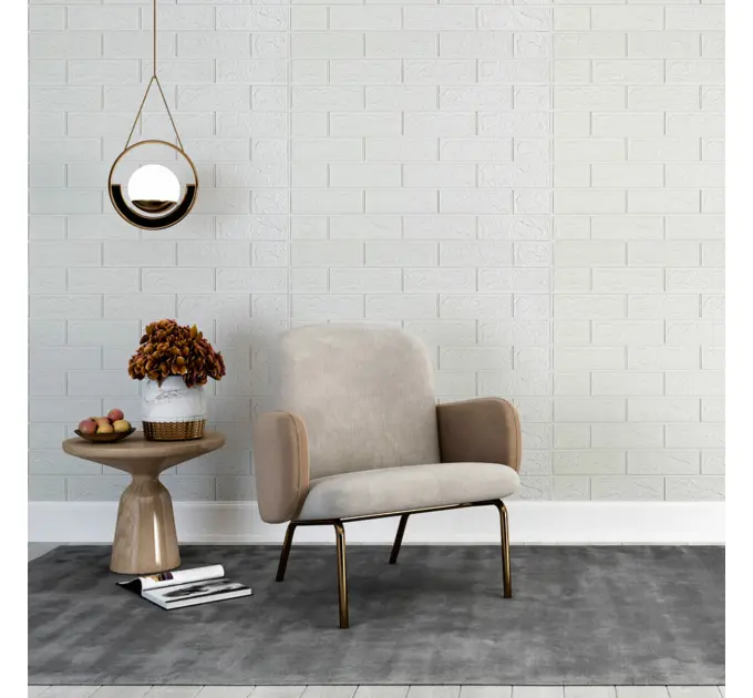 Самоклеюча декоративна 3D панель під білу матову цеглу 700x770x2 мм