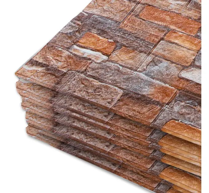 Самоклейка декоративна 3D панель під цеглу червоний піщаник в рулоні 20м 20000x700x3мм