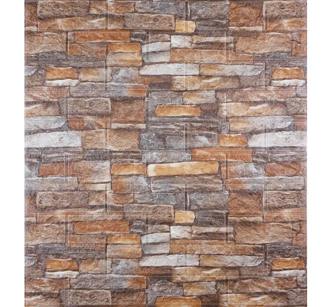 Самоклейка декоративна 3D панель під цеглу червоний піщаник в рулоні 20м 20000x700x3мм