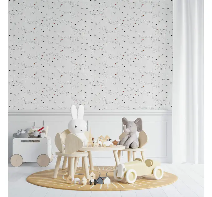 Самоклеюча декоративна 3D панель під білу цеглу зірки в рулоні 3080x700x3 мм