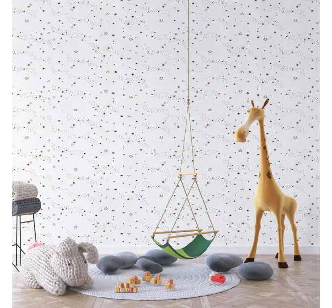 Самоклеюча декоративна 3D панель під білу цеглу зірки в рулоні 3080x700x3 мм