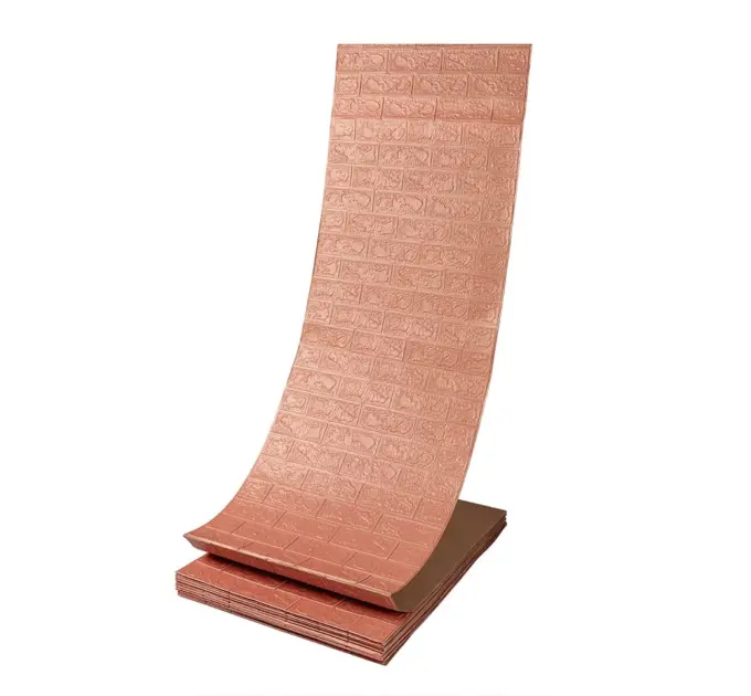 Самоклеюча декоративна 3D панель під цеглу кава з молоком в рулоні 3080x700x3 мм