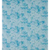 Самоклейка 3D панель під цеглу синій мармур 700x770x3мм (65-3)