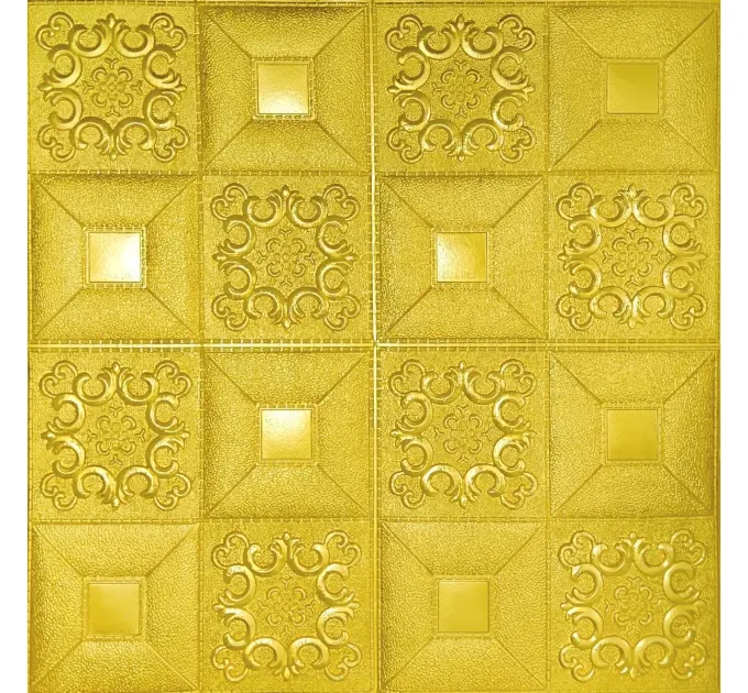Самоклеящаяся 3D панель золото 700х700х5мм (385) SW-00001466