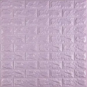 Самоклеюча 3D панель під світло-фіолетову цеглу 700х770х7мм 