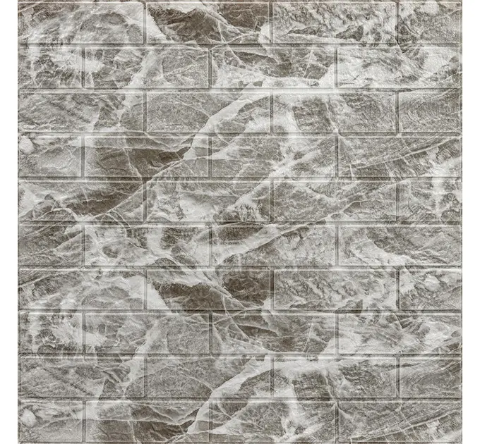 Самоклеюча 3D панель під цеглу Чорний мармур 700х770х5мм