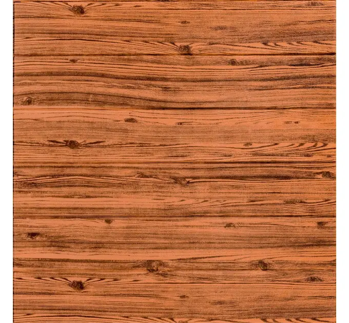 Самоклеюча декоративна 3D панель під дерево кольору золото 700х770х6мм 