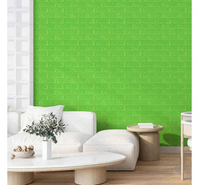 Самоклеюча 3D панель самоклейка під Зелену цеглу 700х770х7мм 