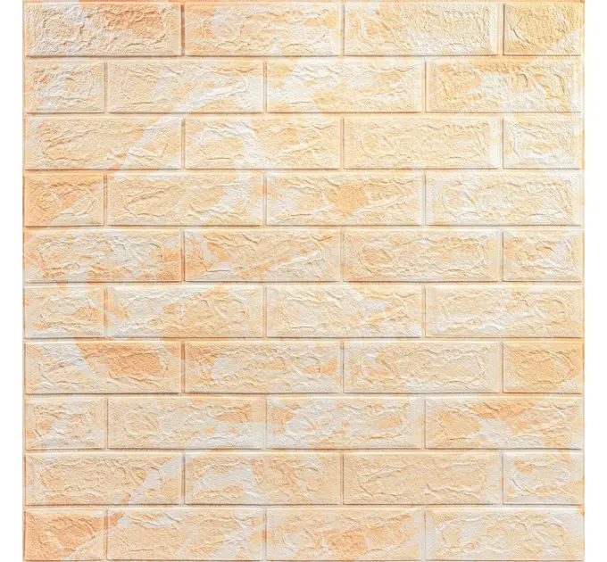 Самоклеюча 3D панель під цеглу Бежевий мармур 700х770х5мм 