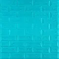 Самоклеюча 3D панель під цеглу Бірюза 700х770х5мм