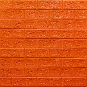 Самоклеюча 3D панель під Помаранчеву цеглу 700х770х5мм 