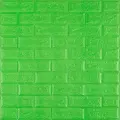 Самоклеюча 3D панель Зелена цегла 700х770х5мм