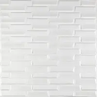 Самоклеюча декоративна 3D панель біла кладка 770х700х5 мм 