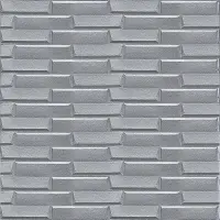 Самоклеюча 3D панель кладка срібло 770х700х5мм