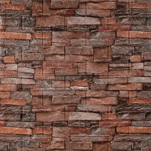 Самоклеюча декоративна 3D панель під цеглу червоний піщаник 700х770х5мм