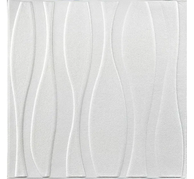 Самоклеюча настінно-стельова 3D панель великі хвилі 700х700х7мм 