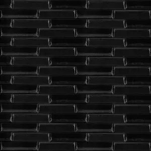 Самоклеюча 3D панель чорна кладка 700х770х7мм