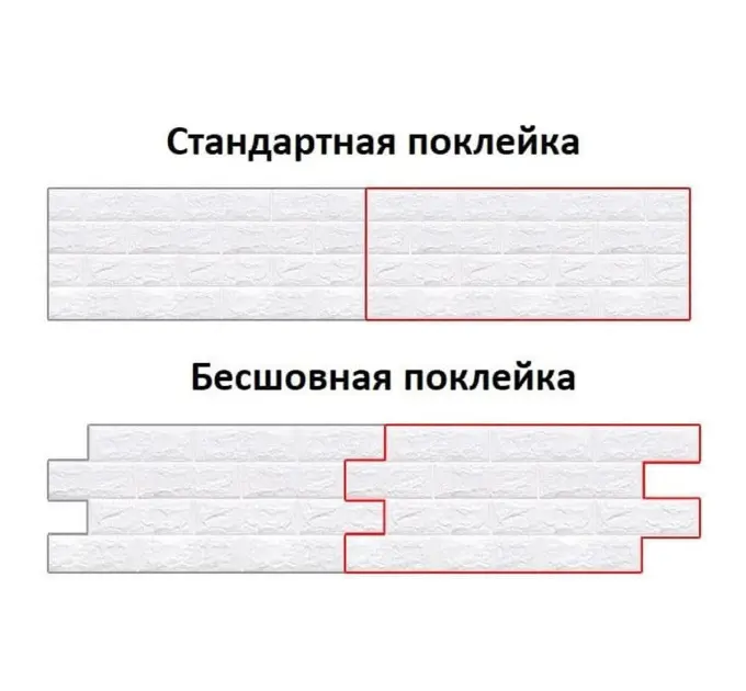 Самоклеюча 3D панель під Білу цеглу Матову 700х770х7мм