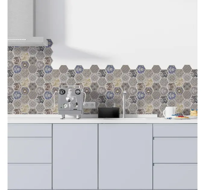 Декоративна ПВХ плитка на самоклейці стільники 300х300х5мм, ціна за 1 шт. (СПП-504)