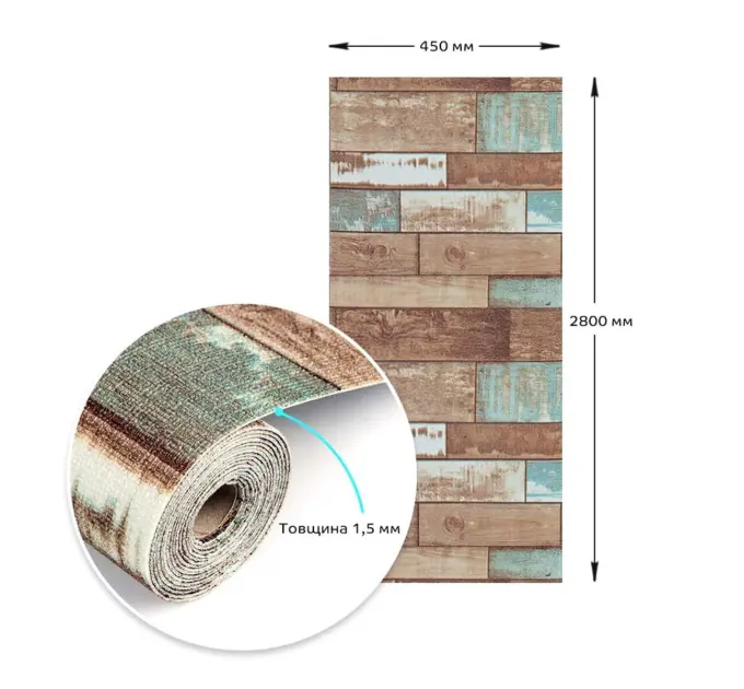 Самоклеючі шпалери рвана цегла 2800х450х1,5мм (0727)