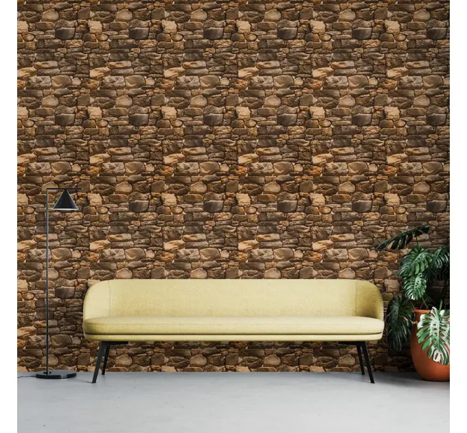 Самоклеючі шпалери жовтий камінь 2800х450х1,5мм (0728)