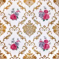 Самоклеющаяся декоративная 3D панель вензель золотой 700x700x5мм (401)