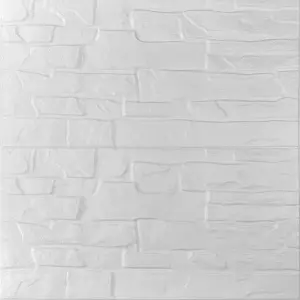 Самоклеящаяся декоративная 3D панель белый камень 600х600х5мм (189)
