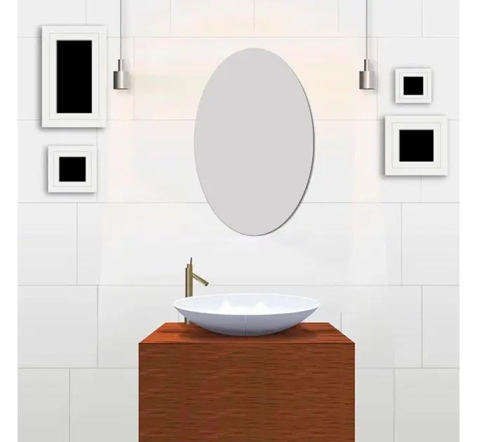 Акрилове дзеркало, що не б'ється на самоклейці, овал 270х420х2мм  (0748)