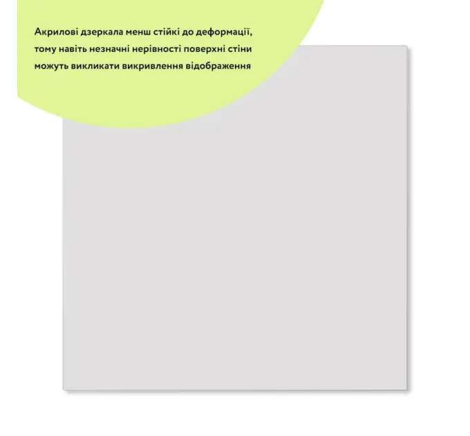 Акрилове дзеркало, що не б'ється на самоклейці, квадрат 295х295х2мм (0749)